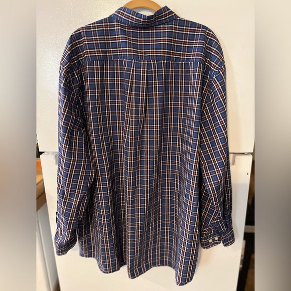 US Polo Assn Mens 2XL Button Up Shirt Blue Orange Long Sleeve, Big Tall - Picture 7 of 7